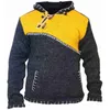 Sweter z dzianiny Mężczyźni z kapturem sweter skoczek streetwear przycięty spadek zimowy modny splenders plus rozmiar szwy z kapturem bluza 1