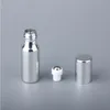 Bouteilles d'huile essentielle portables de 5ML, 50 pièces/lot, Mini rouleau vide, or argent, verre UV, bouteille de parfum rechargeable pour voyage