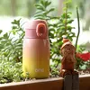 Jeden 260 / 320ml Kolby próżniowe Lady Thermos Gradient Color Lock Termos Mini Tumbler SUS 304 Eco Friendly Belly Cup Cute Butelka LJ201218