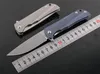 High End Flipper Folding Mes D2 60HRC Stonewashed Drop Point Blade TC4 Titaniumlegering Handvat Kogellagers Systeem EDC Pocket Messen