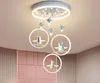 Kinderen papier kraan led ring lichtgevende basis hanglampen voor kinderen slaapkamer woonkamer lamp creatieve thuis deco verlichting armatuur
