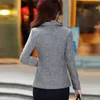 Офисная леди Элегантные короткие пиджаки Пальто новая осень мода корейский стиль маленький костюм тонкие куртки женщины Blazer Feminino LJ201021