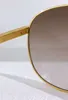 Haltung Pilot Sonnenbrille für Männer Gold Rahmen Brown Gradient Vintage Men 0339 Pilote Sonnenbrille UV -Schutz mit Kasten