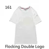 Camiseta masculina Classic Flocking Label Camiseta com etiqueta bordada France Camisas de marca de luxo tamanho S-XXL