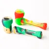 4.0inches Silicone Smoking Pipe Removable Hand Spoon Pipe Silicone Bong Oil Burner Dab Rig
