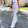 Flared Jeans Woman High Waist Beige White Pants For Women Clothing Jean Pant Y2k Denim Trousers Clothes Mom 220310