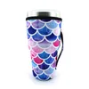 Iced Coffee Cup Sleeve Handle Neoprene Insulated Sleeves Cups Cover For 30oz 32oz Tumbler Water Bottle With Carrying Handle Carry Holder Bags Case