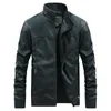 Automne Pu cuir Biker veste Moto grande taille 3xl 4xl hommes à manches longues Faux cuir Moto veste décontracté noir garçon manteau Male1