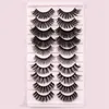 Mix Styles 10 paar faux 3D Mink Eyelashes Natural Long False Wimper Cross Dikke wreedheid Gratis Zachte Lash Extension Makeup