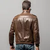 Veste en cuir véritable de moto en peau de porc pour hommes, rembourrage en coton, manteau chaud d'hiver, veste en cuir véritable 201126