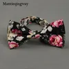 Mantieqingway Brytyjski styl Vintage Kwiat Druk Bow Tie Oblubienia Ślubna Gravata Slim Kwiatowy Skinny Bowtie Cravat Bowtie