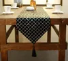 Grid Sequin Table Runner With Tassel Party Supplies Fabric Decorations for Holiday Wedding Birthday Classic Dinner Banquet Decor Tapestry