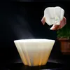 Keramisk vit keramik te cup teaware handmålade mönster tecup originalitet kaffekopp drinkware