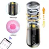 自動雄のマスターベーターカップ伸縮式回転アプリBluetooth Control Vagina Pocket Pussy Flowjob Vibrating Oral Sex Toys2340625