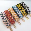 2021 Wide Colored Striped Bag Straps DIY Bag Tillbehör Delar Byte Skulder Bälten Handväska Rem Långband Hantera Guldspänne