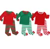 Jul barn pyjamas Tracksuit sätter barn två bitar outfits pojke tjejer randig crew neck kläder långärmad kostym baby homewear e92801