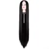 黒いかつら100cm / 40インチの合成耐熱性繊維ロングハロウィーンカーニバルコスチュームコスプレストレート女性の髪