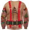 Unisex Feio Sweater de Natal 3D Imprimir Engraçado Pullover Suéters Jumpers Xmas Homens Mulheres Feriado Festa Camisola Natal Camisola 201124