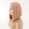 ショートボボレースフロントウィッグ合成シミュレーション人間の髪のウィッグミックスパープルPerruques de Cheveux hamens