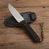 1 stks Hoge Kwaliteit Outdoor Survival Rechte Mes D2 Black Stone Wash Drop Point Blade Volledige Tang Groen G10 Handvat met ABS K-schede