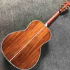 Custom Solid Cedar Top Round Body Acoustic Electric Guitar OOO Style Ebony Fingerboard Headstock Can be Customized Logo