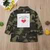 Moda Criança Crianças Meninas Camuflagem Botão Baisc Jaqueta Casaco Idade 2 3 4 5 6 7 8Y Y2009193693371