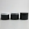30 x 5oz 150g Amber Black Pet Round Jar med plastlock för lotion Balm Cream Makeup Kosmetisk prov Ointment Skönhetsbehållare