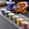 Enamel grilled flower tea cup Jingdezhen ceramic bird whisper fragrance master bowl palace style teacup