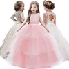 2020 Girls Dress Long Sleeve Bridesmaid Wedding Party Ball Gown Kids Dresses For Girls Elegant Princess Dress Children Clothing LJ2750669