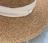Damen handgefertigte natürliche Strohhut Sommer Strand Hut für Frauen Männer Panama Kappe Mode konkave flache Protetion Visier Sonnenboot Hüte 220311