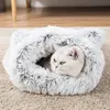 Removable And Washable long plush Cat Sleeping Bag Puppy Small Dogs s Mat Bed Warm Soft Pet House Nest Cushion Y200330