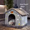 Vikbar hundhus kennel säng matta för små medelstora hundar katter vinter varm chihuahua katt bo pet produkter korg valp grotta soffa 205188139