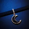 Choker Chokers Fashion Trend Black Moon Short Clavicle Chain Rhinestone Jewelry Women Creative Pendant Halsband Birthday Gift Bijoux