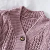 Autumn and Winter Short Thick Needle Linen Twist cardigans women Loose Lantern Sleeve Sweater Lazy Wind Knitted Cardigan Coat 201224