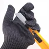ブラックホワイトスチールワイヤーメタルメッシュアンチカットグローブ安全アンチカット耐摩耗性キッチンブタ作業手袋ガーデン自己防衛