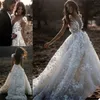 Real Image Sexy A Line Wedding Dresses Deep V Neck Backless Appliqued Lace Modern Design Bridal Gowns Boho Marriage Dress Robe De Mariee