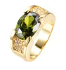 18K Изумрудное золото наполнить алмазное кольцо большого драгоценного камня натуральное каменное кольцо Женщина замораживание Леди драгоценного камня кольцо