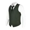 VOBOOM Uomo Gilet Gilet a spina di pesce in misto lana Tweed Gilet Abito colletto sartoriale Gilet 018 201106