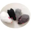 STOCK Real Rabbit Fur Mouse For Cat Toys Mouse With Sound High Quality Free shipping