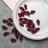 100pcs 15 * 9 millimetri mini naturale granato pietra di cristallo tessuto mano del vino rosso Uva di figura di fascini Pendente w / 14K placcato oro chiusura per l'orecchino collana