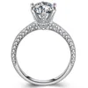 Yanhui luksus 2,0ct laboratorium diamentowe pierścionki zaręczynowe ślubne dla panny młodej 100% prawdziwe 925 Pierścienie srebrne Srebrne Kobiety biżuteria RX279 201006