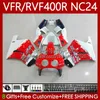 Carrosserie de moto pour HONDA RVF400R RVF400 R VFR400R 87 88 Rouge blanc blk Carrosserie 78No.76 NC24 V4 RVF VFR 400 VFR400 R 400RR VFR 400R 1987 1988 VFR400RR 87-88 Kit de carénage