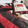 Ny lyxig europeisk stil krigshäst digital utskrift 100% bomullspalats sängkläder uppsättning duvet täckplåt sängkläder pillowcases t200706