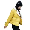 2019 TUN DOWN COLLER FEMME Manteau d'hiver Femme Vêtements d'extérieur Mesdames épais Chaud Court Jacket Slim Bouton Jaquetta Feminina T200319
