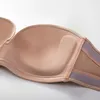 Bande di donne in silicone supporto senza spalline reggiseno invisibile senza soluzione di continuità a sollevamento leggermente foderato Ultimate Plunge 220311