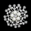 Or flocon de neige broche diamant perle corsage broches écharpe robe affaires costume boucle broches pour femmes mode bijoux volonté et cadeau de sable