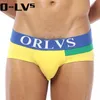Orlvs Män Underkläder Briefs Bomull Bekväma Slip Cueca Male Panties Andas Mäns Briefs Sexiga Gay Underkläder 5PCS Set OR113 T200511