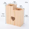 Wooden Tea Light Candle Holder Creative Heart Hollowed-out Candlestick Romantic Table Decoration For Home Birthday Party Wedding HHC2892