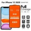 iPhone 12 SE 2020 12のための21Dフルカバー強化ガラススクリーンプロテクターiPhone 11 Pro Max XR XS 6 7 8 LG K31 K51 K61 Stylo 6 K50