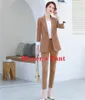 Pontas de duas peças femininas Moda Ladies Pant Suits For Women Business Grey Blazer e Jacket Sets Styles de uniforme de trabalho elegante1